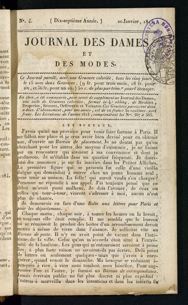 Miniatura de journal des dames et des modes 20 janvier 1813