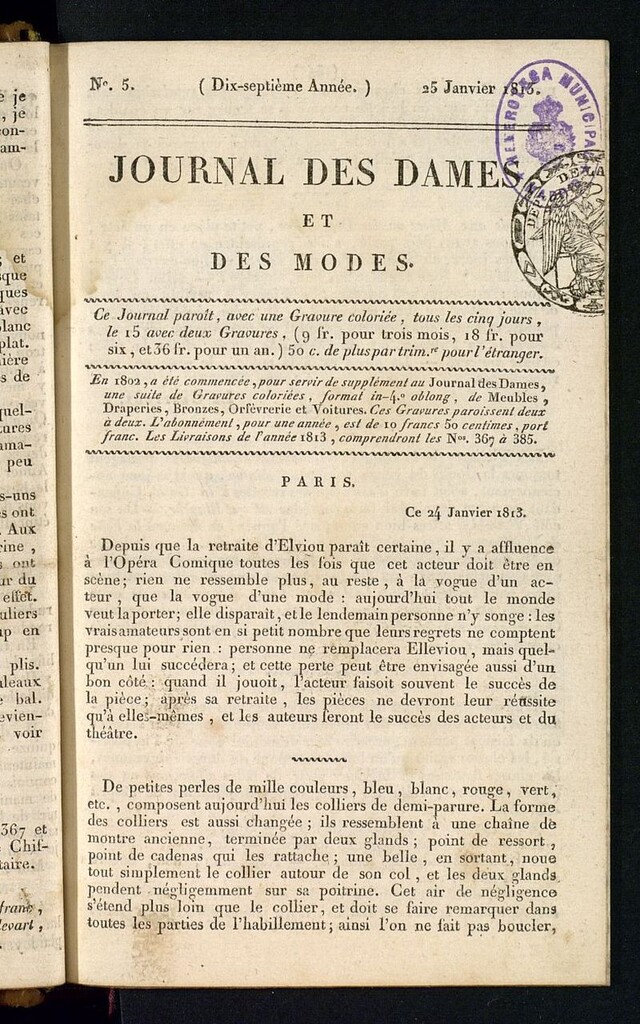 Miniatura de journal des dames et des modes 25 janvier 1813