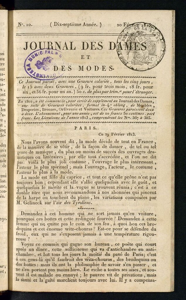 Miniatura de journal des dames et des modes 20 février 1813
