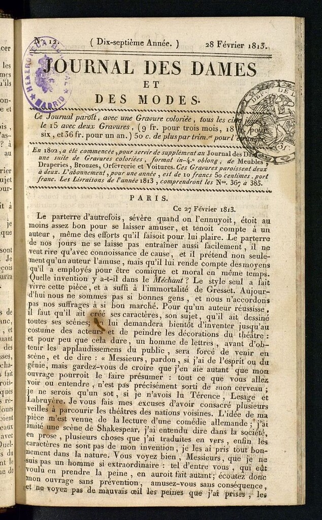 Miniatura de journal des dames et des modes 28 février 1813