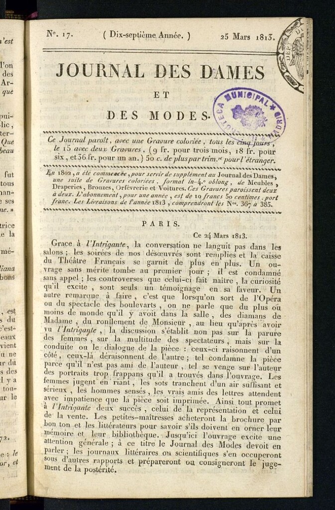 Miniatura de journal des dames et des modes 25 mars 1813
