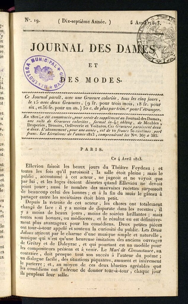 Miniatura de journal des dames et des modes 5 avril 1813