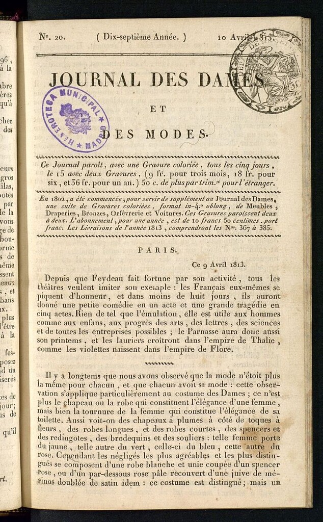 Miniatura de journal des dames et des modes 10 avril 1813