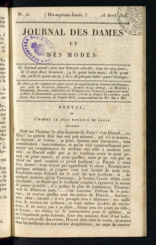 Miniatura de journal des dames et des modes 25 avril 1813