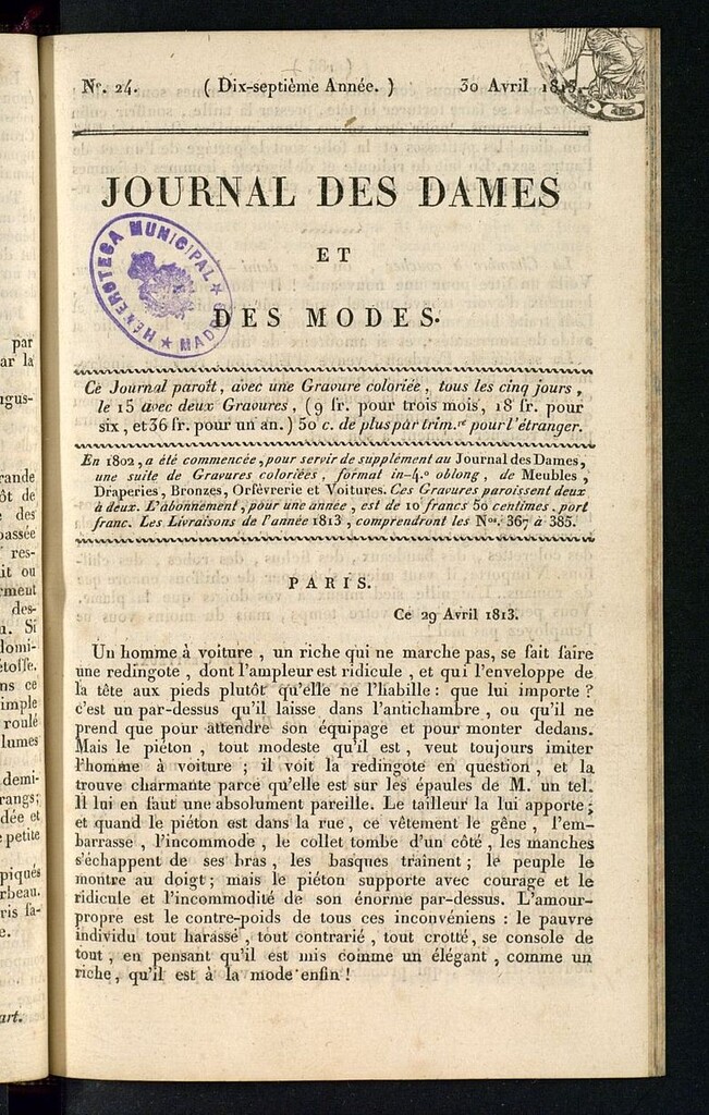 Miniatura de journal des dames et des modes 30 avril 1813