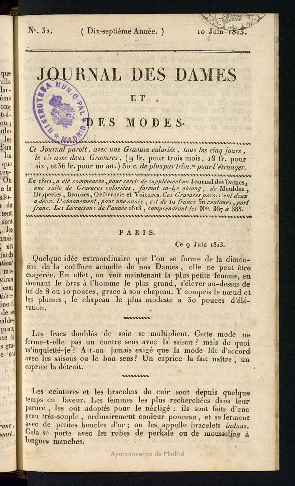 Miniatura de journal des dames et des modes 10 juin 1813