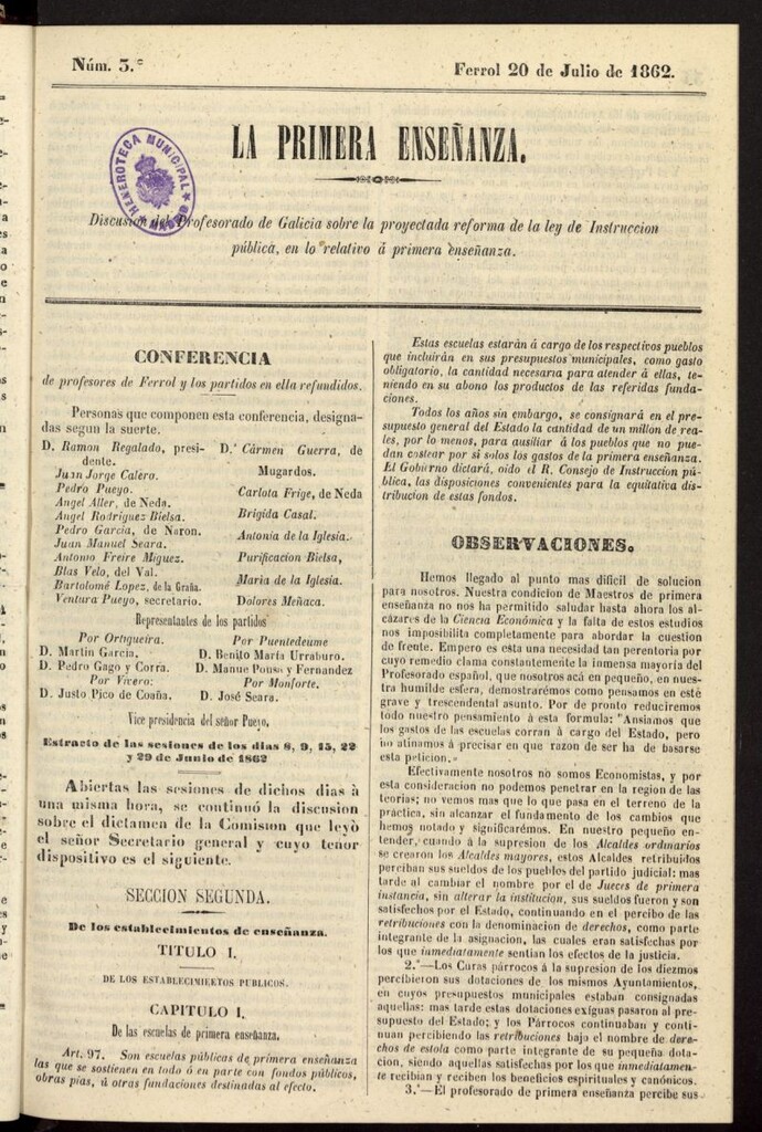 Miniatura de La primera enseñanza del 20 de julio de 1862