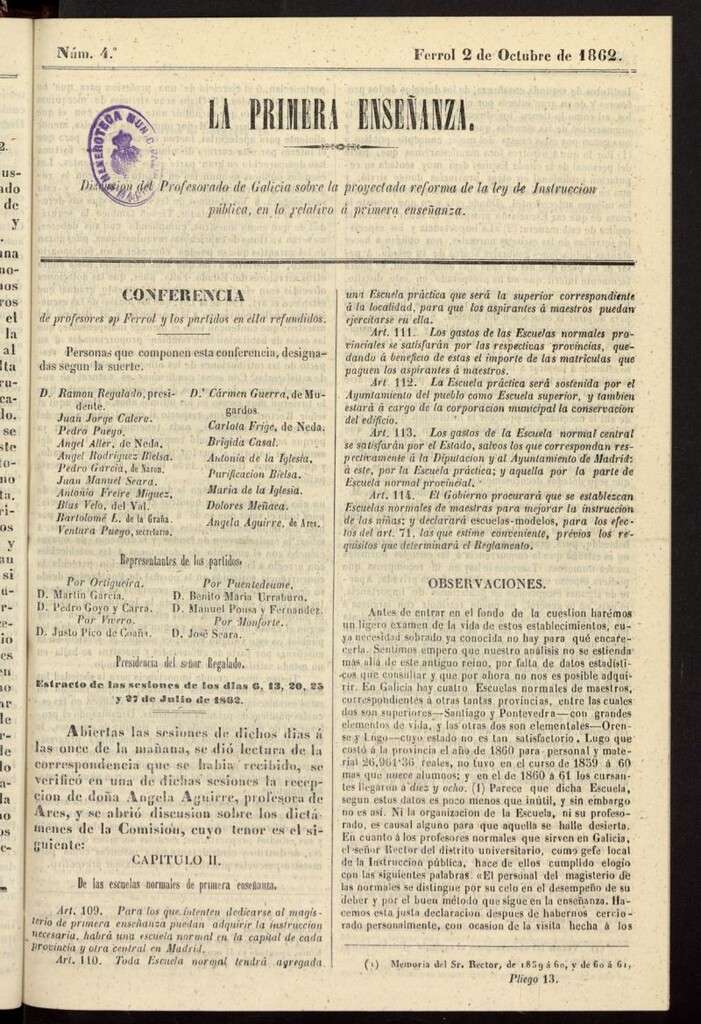 Miniatura de La primera enseñanza del 2 de octubre de 1862
