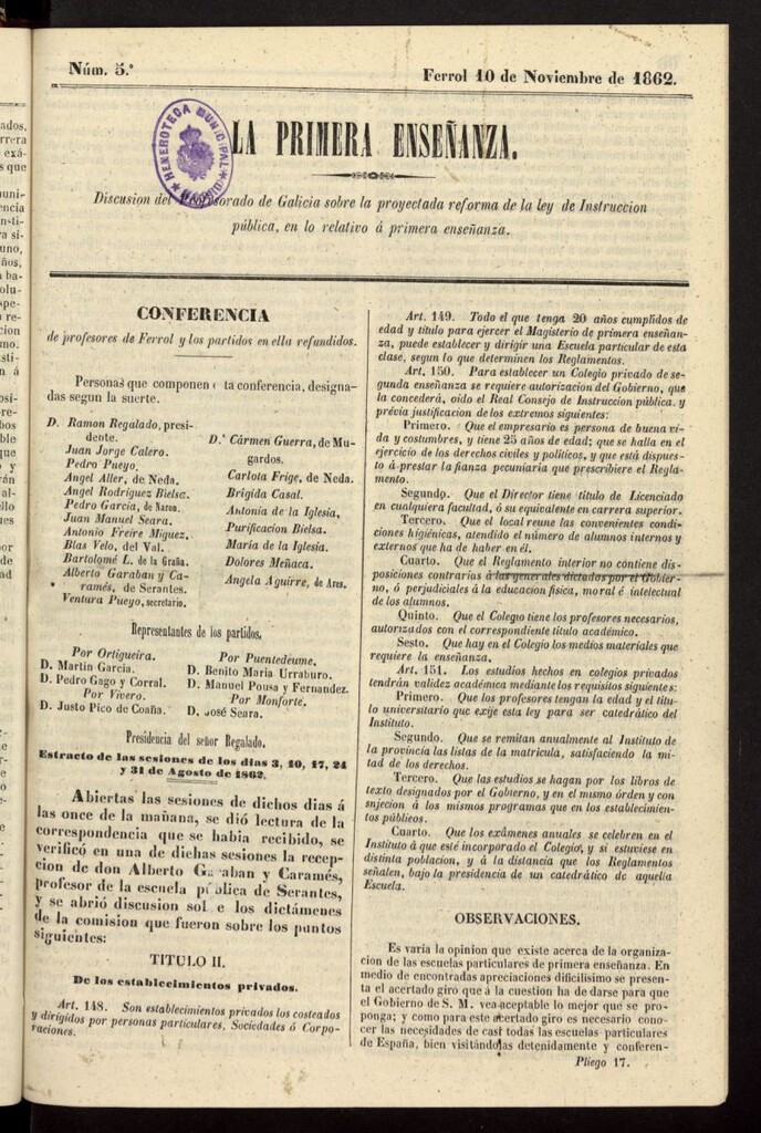 Miniatura de La primera enseñanza del 10 de noviembre de 1862