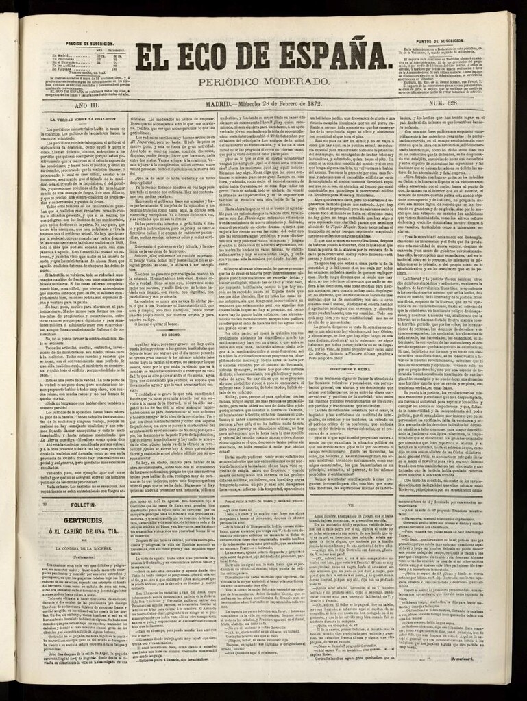 Miniatura de El Eco de España del 28 de febrero de 1872