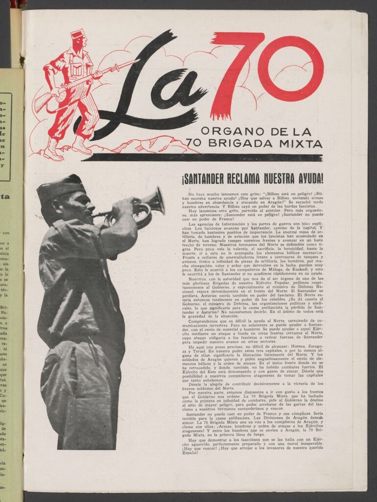 Miniatura de La 70 : órgano semanal de la Brigada del 22 de agosto de 1937