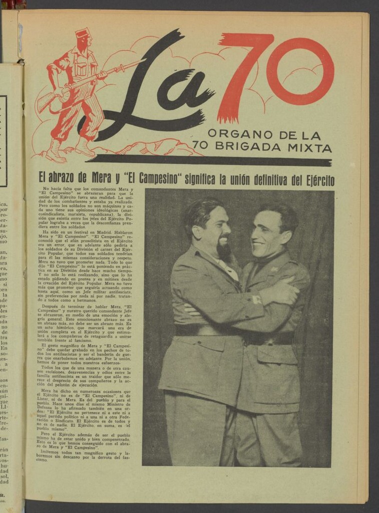 Miniatura de La 70 : órgano semanal de la Brigada del 10 de octubre de 1937