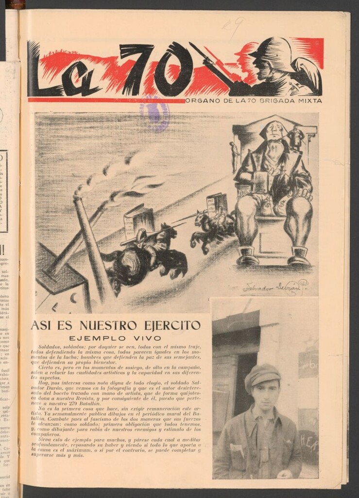 Miniatura de La 70 : órgano semanal de la Brigada del 20 de diciembre de 1937