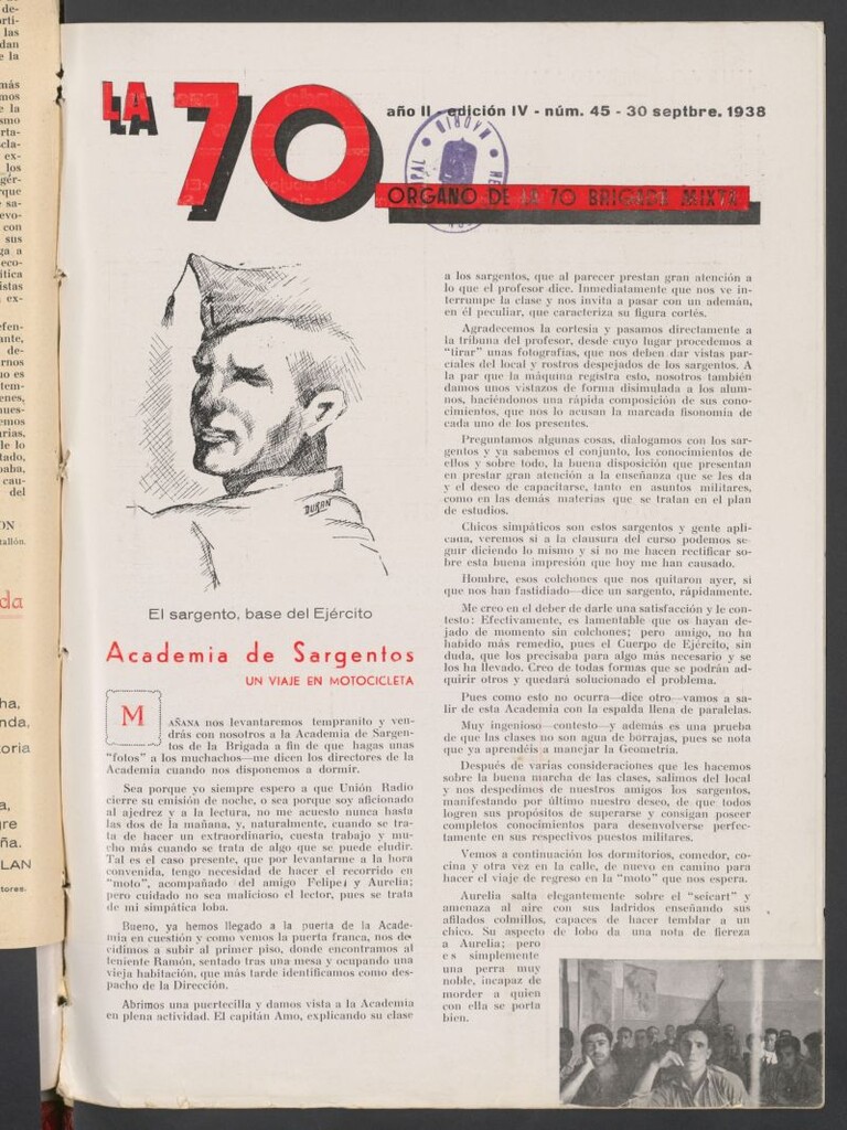 Miniatura de La 70 : órgano semanal de la Brigada 30 de septiembre de 1938