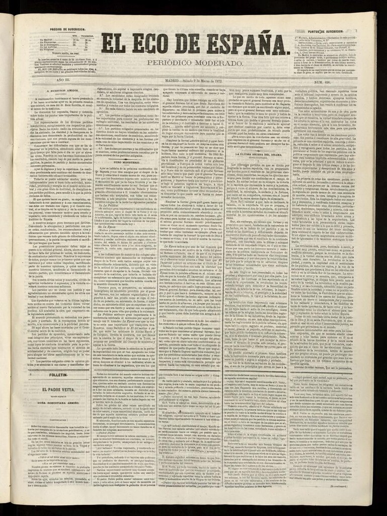 Miniatura de El Eco de España del 9 de marzo de 1872