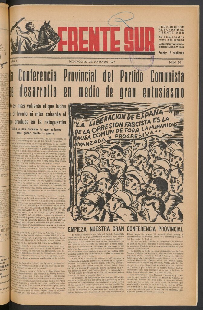 Miniatura de Frente Sur : periódico del Altavoz del Frente Sur del 30 de mayo de 1937