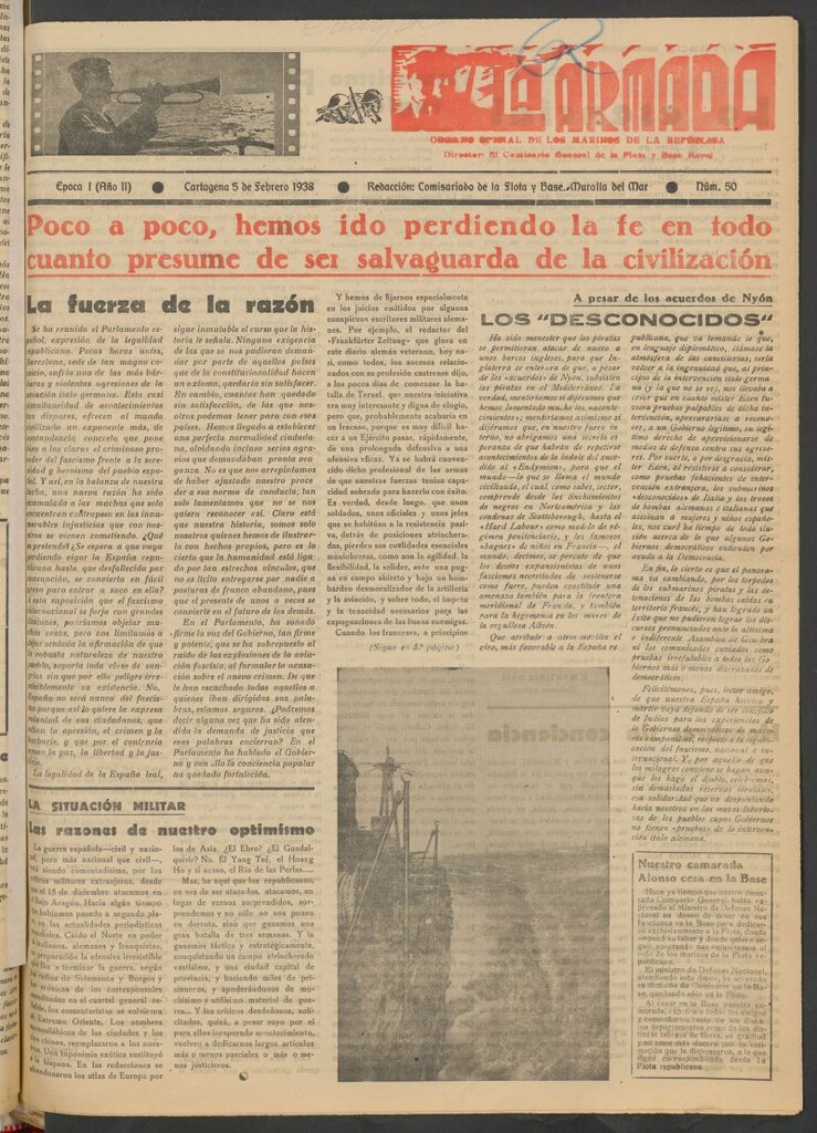 Miniatura de La Armada : Organo Oficial de los Marinos de la República del 5 de febrero de 1938