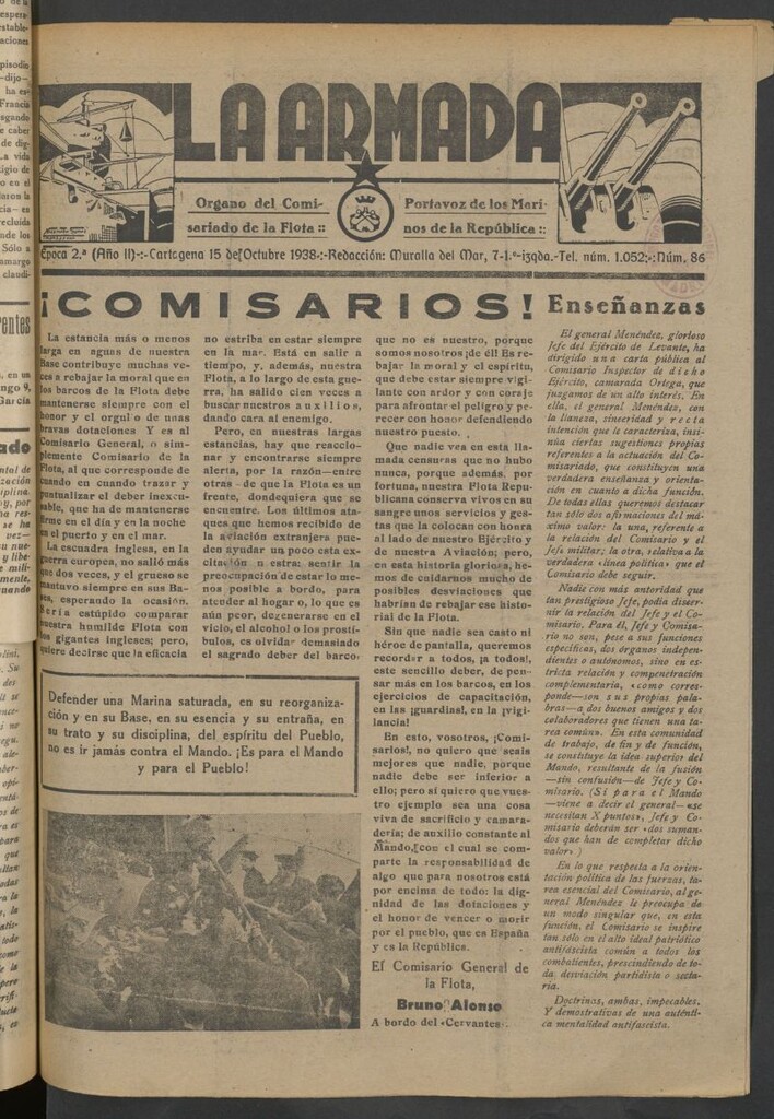 Miniatura de La Armada : Organo Oficial de los Marinos de la República del 15 de octubre de 1938