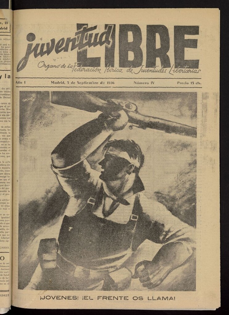Miniatura de Juventud Libre : semanario Juvenil Anarquista del 5 de septiembre de 1936