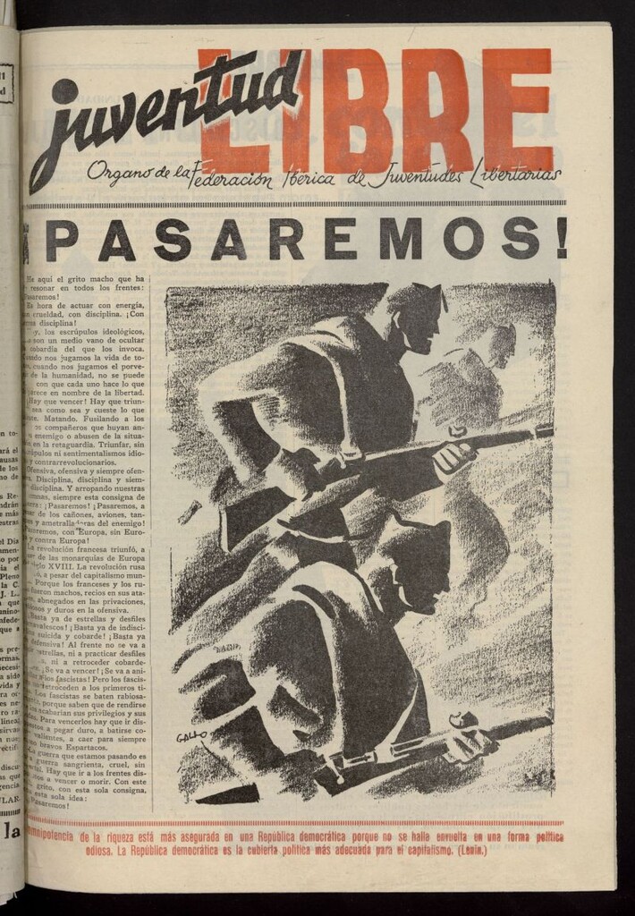 Miniatura de Juventud Libre : semanario Juvenil Anarquista del 10 de octubre de 1936