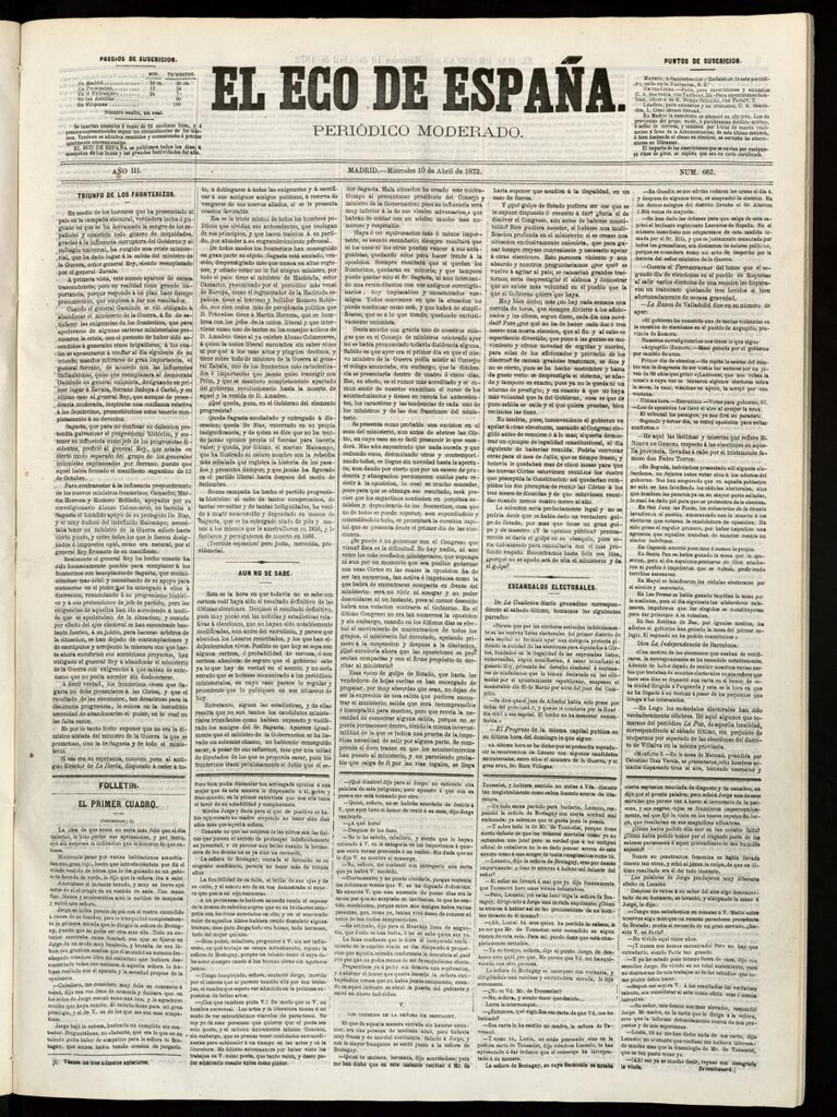 Miniatura de El Eco de España del 10 de abril de 1872