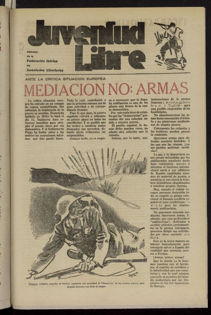 Miniatura de Juventud Libre : semanario Juvenil Anarquista del 11 de septiembre de 1938