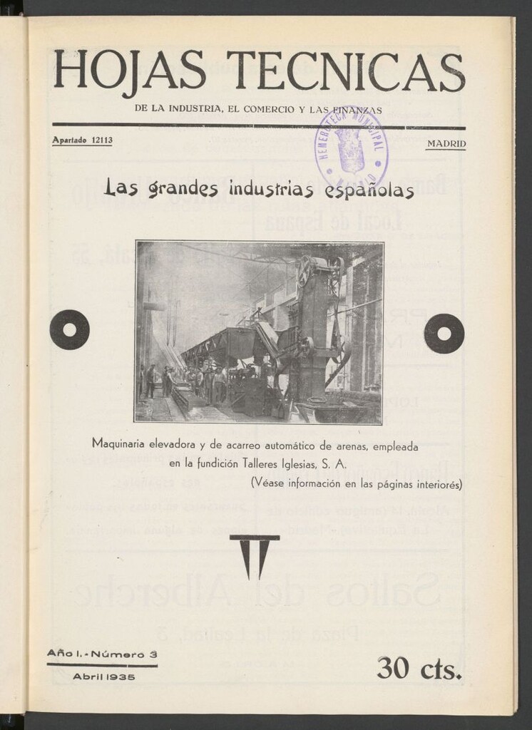 Miniatura de Hojas técnicas de la industria, el comercio y las finanzas de abril de 1935