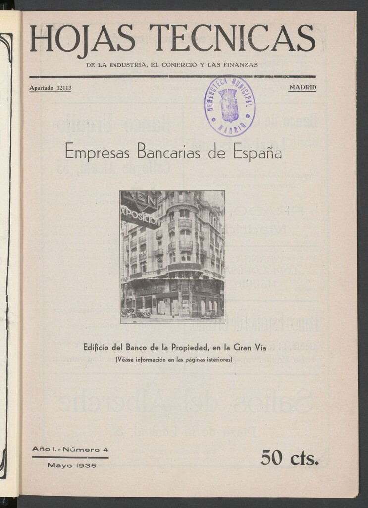 Miniatura de Hojas técnicas de la industria, el comercio y las finanzas de mayo de 1935