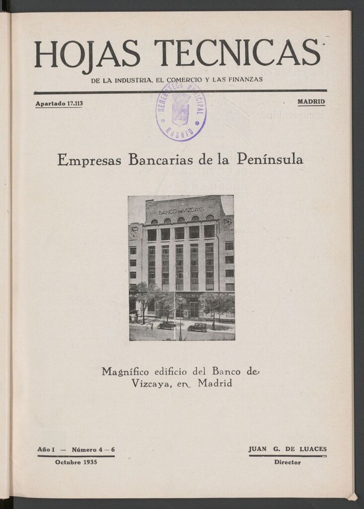 Miniatura de Hojas técnicas de la industria, el comercio y las finanzas de octubre de 1935