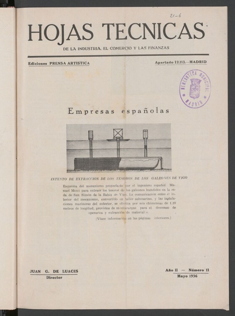 Miniatura de Hojas técnicas de la industria, el comercio y las finanzas de mayo de 1936