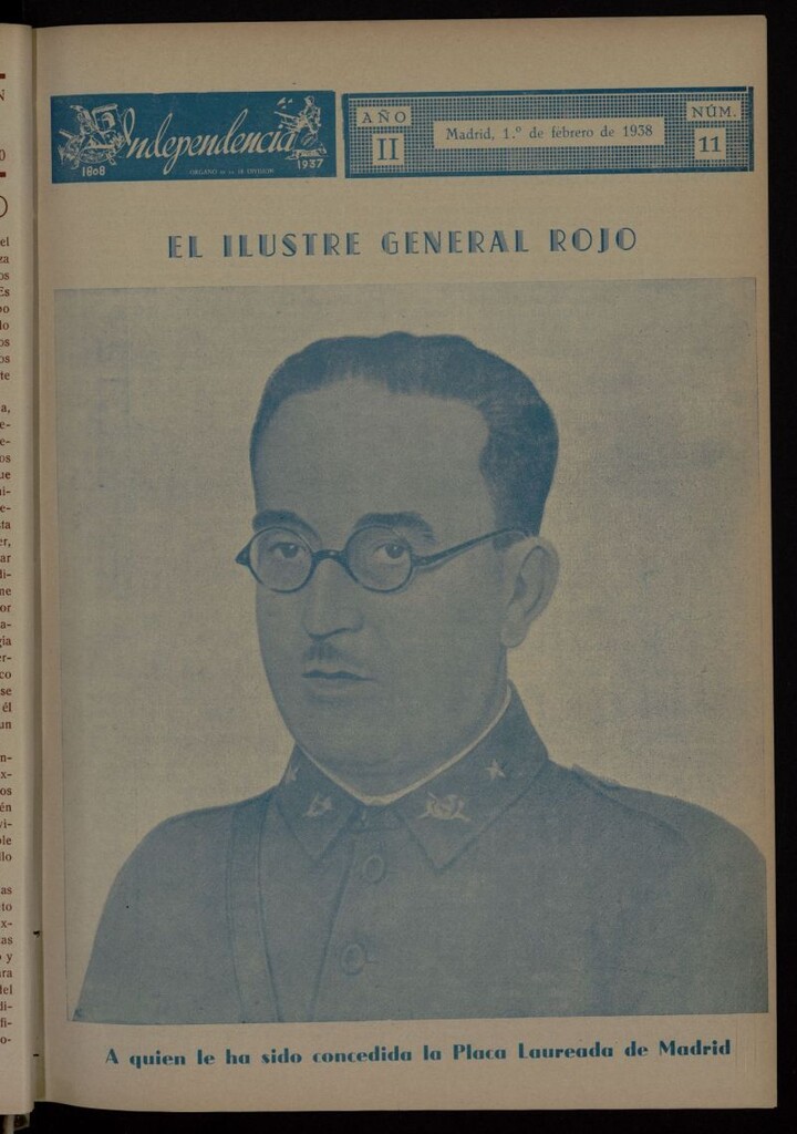 Miniatura de Independencia : 1808-1937 : Órgano de la 18 División del 1 de febrero de 1938