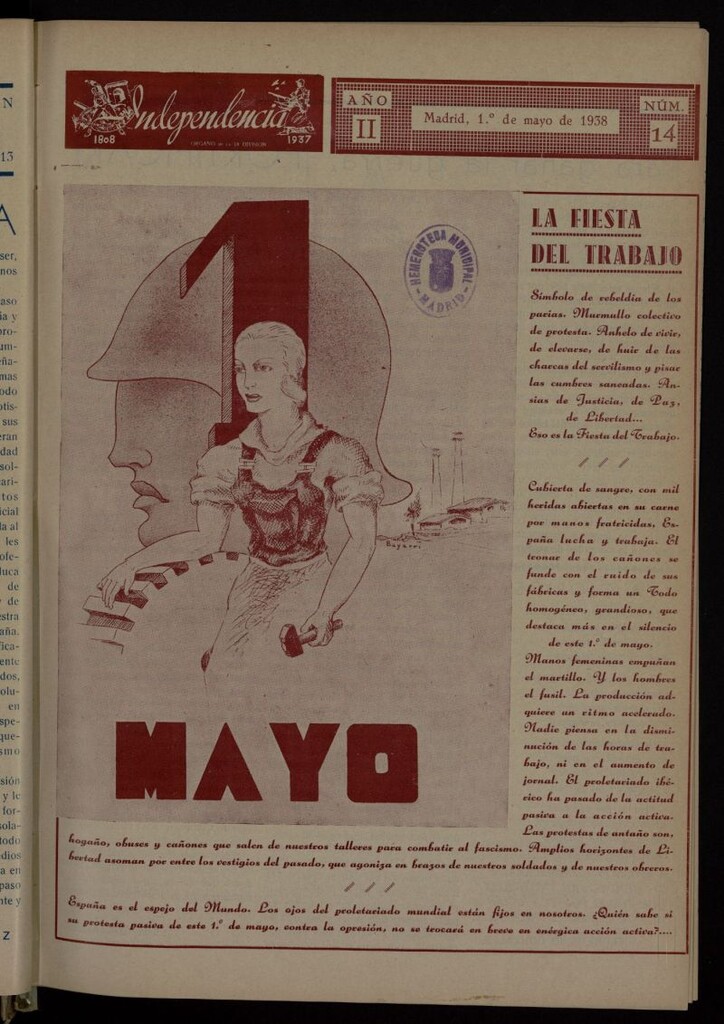 Miniatura de Independencia : 1808-1937 : Órgano de la 18 División del 1 de mayo de 1938
