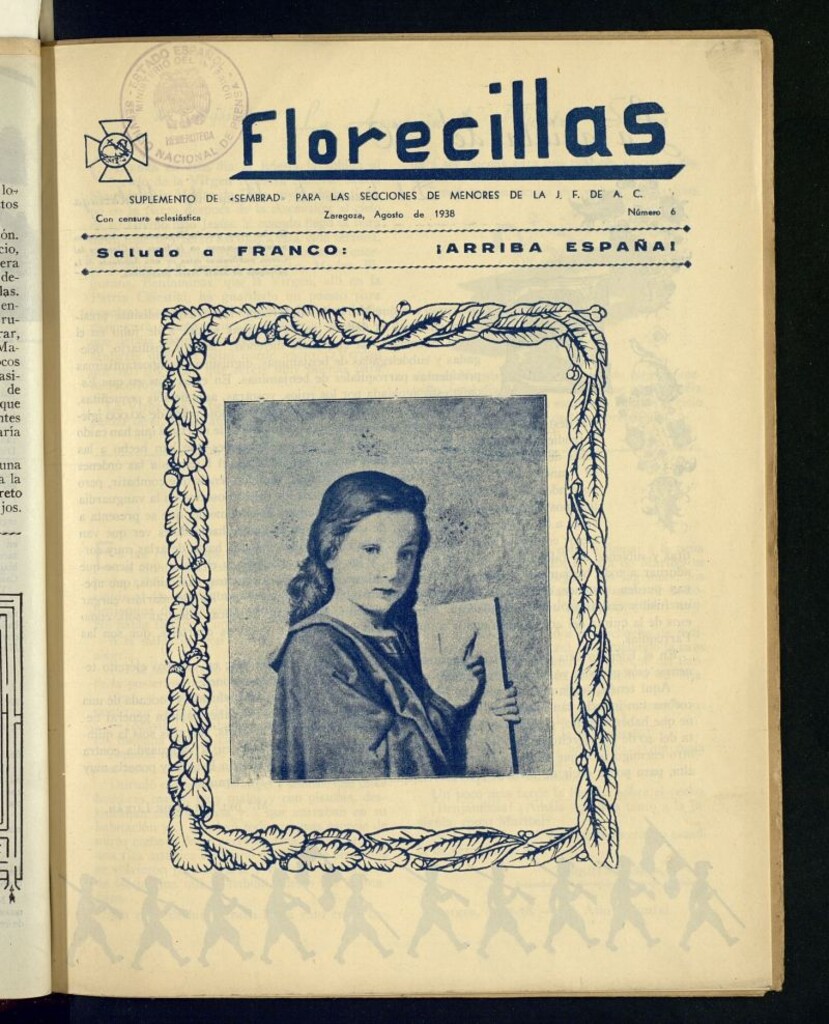 Miniatura de Florecillas : suplemento de "Sembrad" para las secciones de menores de J.F. de A.C. de agosto de 1938