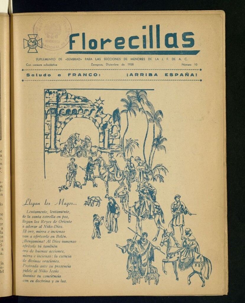 Miniatura de Florecillas : suplemento de "Sembrad" para las secciones de menores de J.F. de A.C. de diciembre de 1938