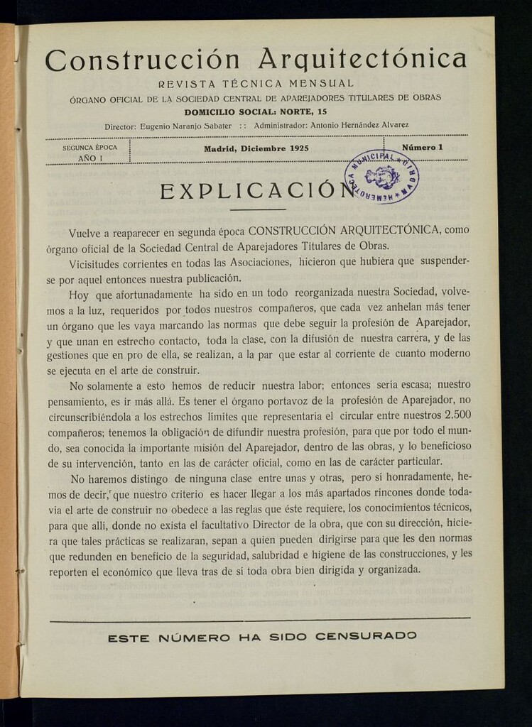 Miniatura de Construcción arquitectónica de diciembre de 1925