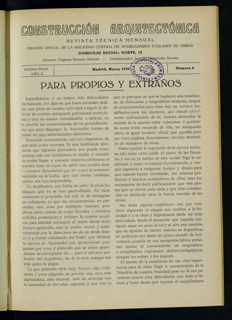Miniatura de Construcción: revista técnica mensual de marzo de 1926