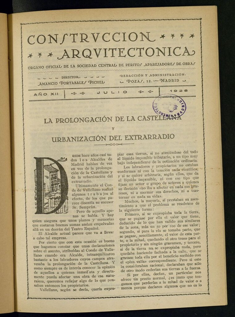 Miniatura de Construcción arquitectónica de julio de 1928