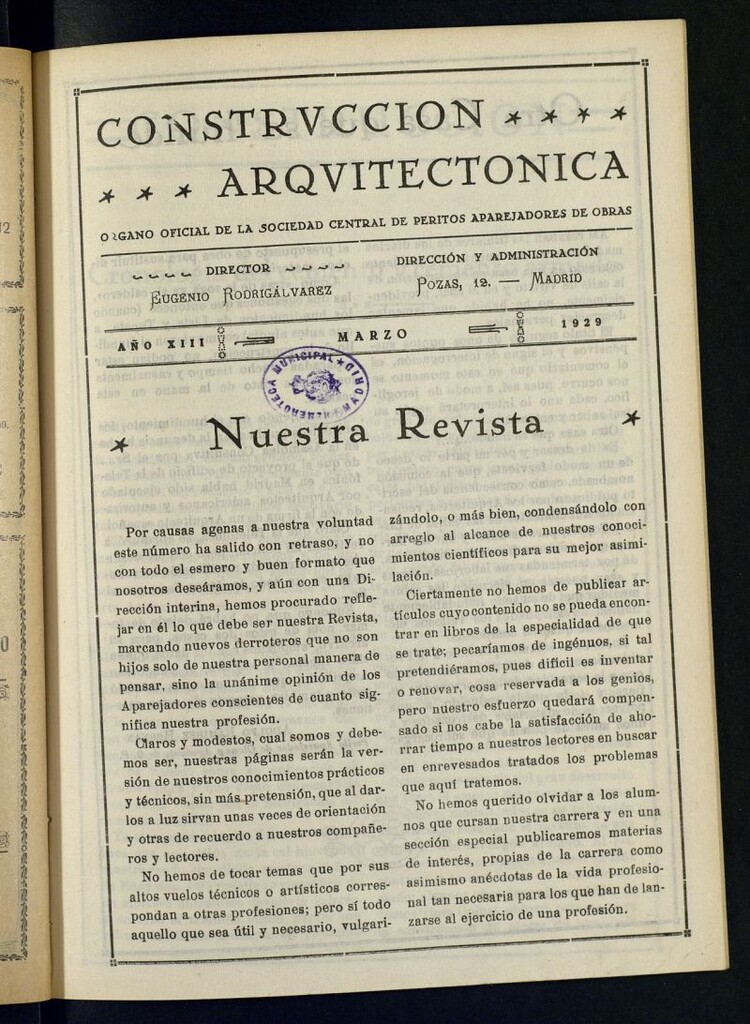Miniatura de Construcción arquitectónica de marzo de 1929