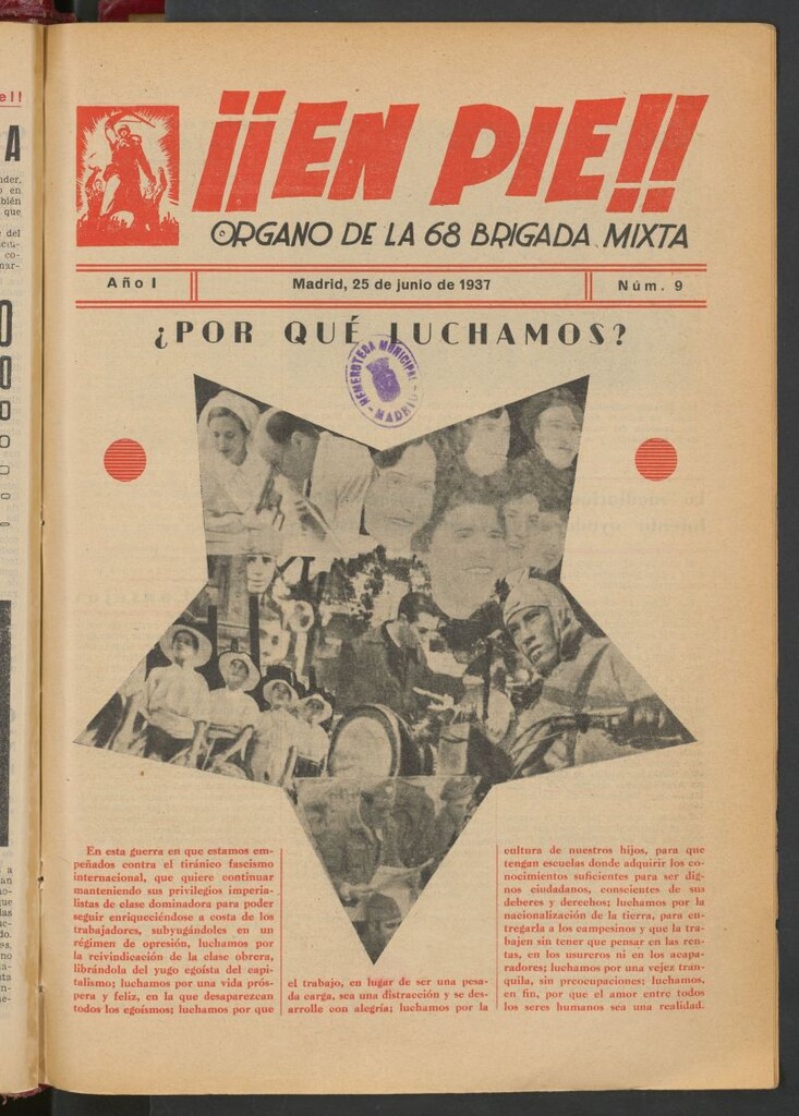 Miniatura de ¡¡En pie!! : Órgano de la 68 Brigada Mixta, 7ª División del 25 de junio de 1937