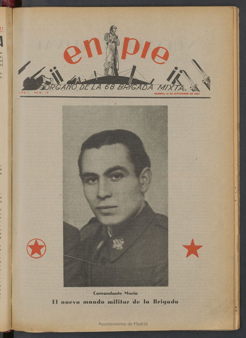 Miniatura de ¡¡En pie!! : Órgano de la 68 Brigada Mixta, 7ª División del 12 de septiembre de 1937