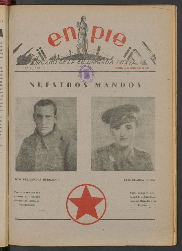 Miniatura de ¡¡En pie!! : Órgano de la 68 Brigada Mixta, 7ª División del 29 de septiembre de 1937
