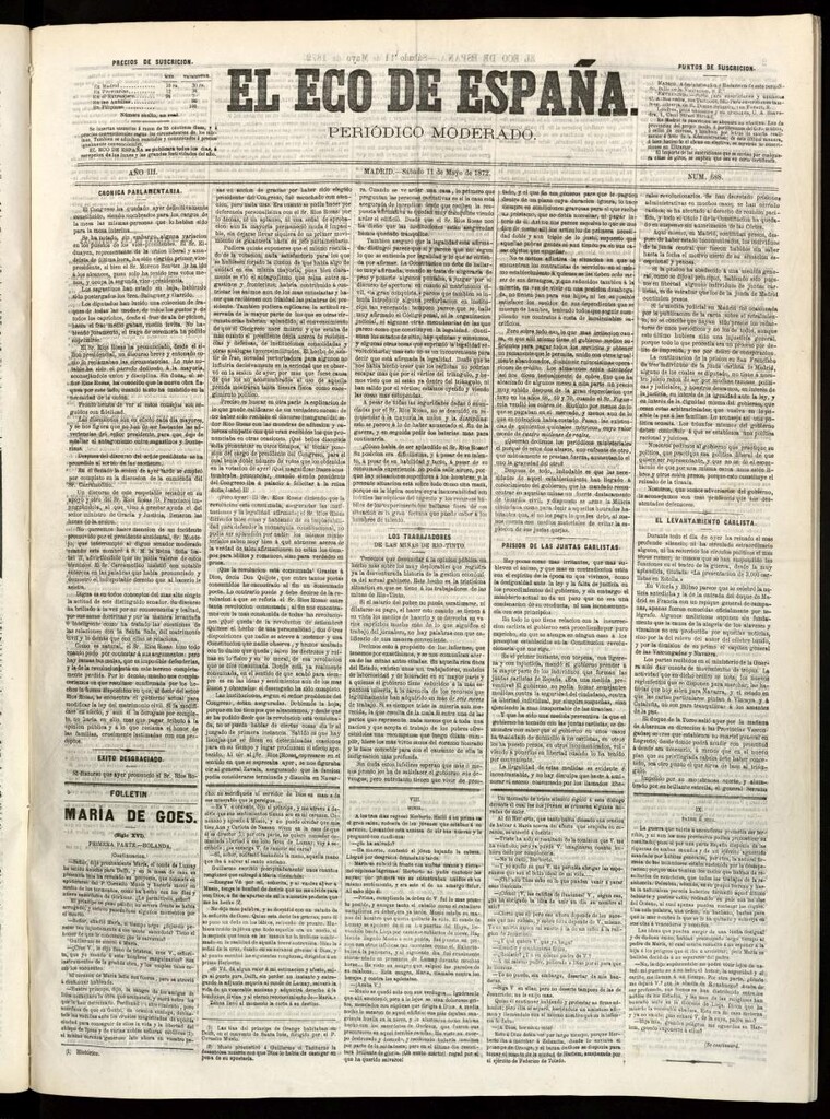 Miniatura de El Eco de España del 11 de mayo de 1872