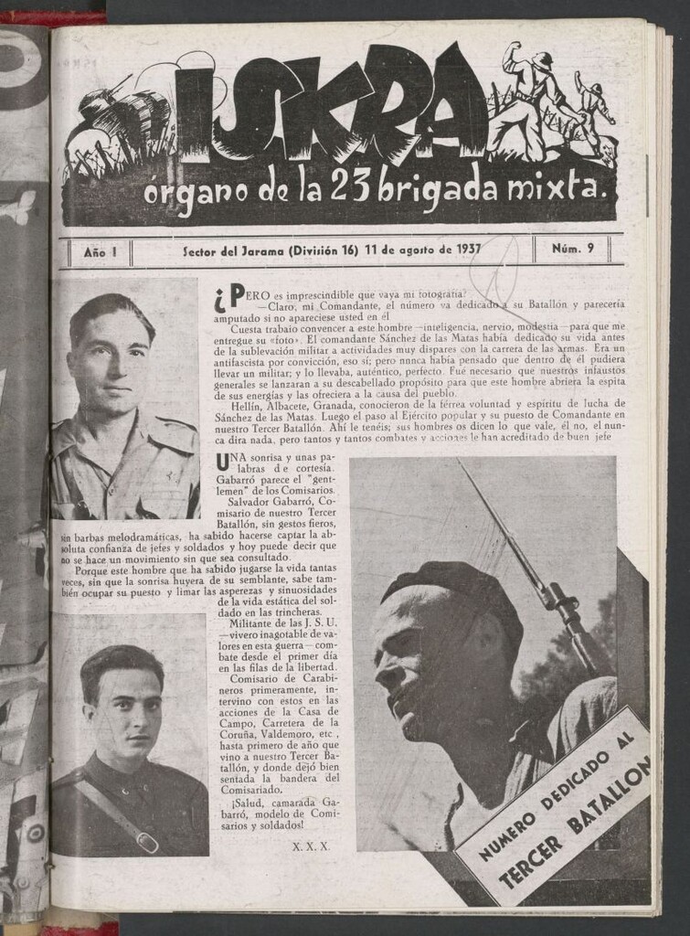 Miniatura de Iskra : órgano de la 23 Brigada Mixta del 11 de agosto de 1937