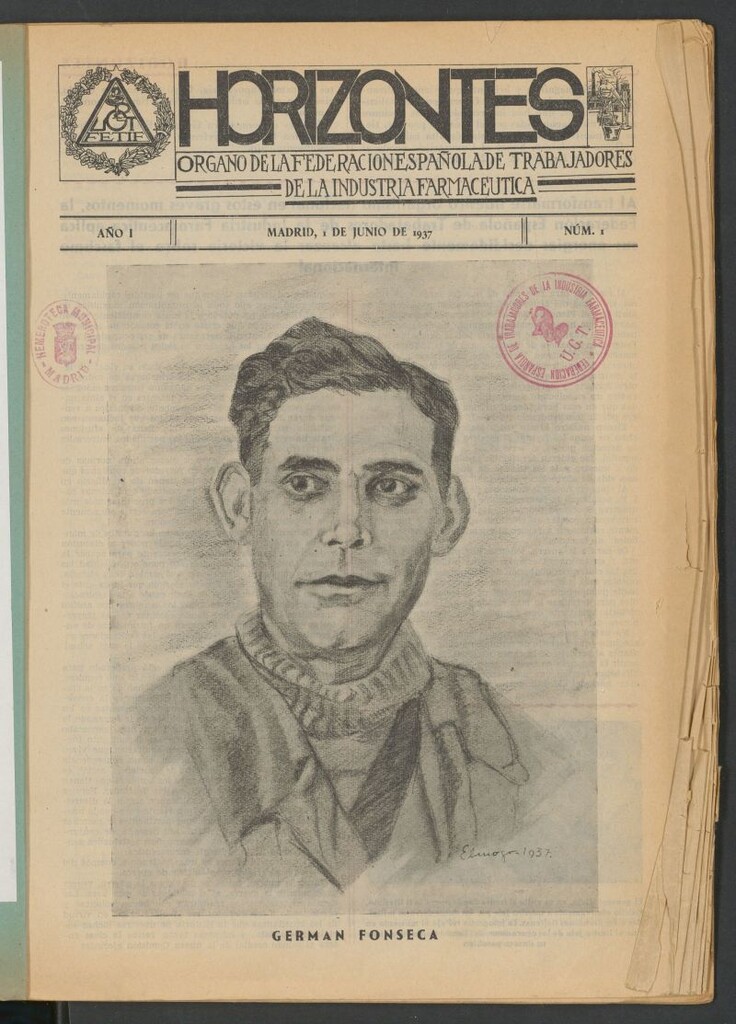 Miniatura de Horizontes : Órgano de la Federación Española de Trabajadores de la Industria Farmacéutica del 1 de junio de 1937