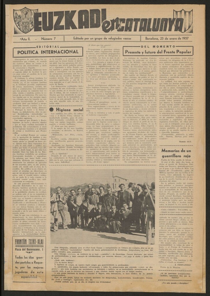 Miniatura de Euzkadi en Catalunya del 23 de enero de 1937