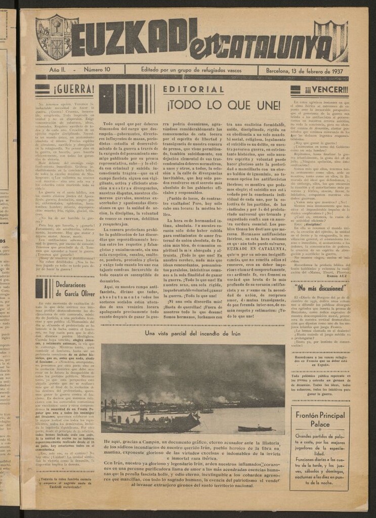 Miniatura de Euzkadi en Catalunya del 13 de febrero de 1937
