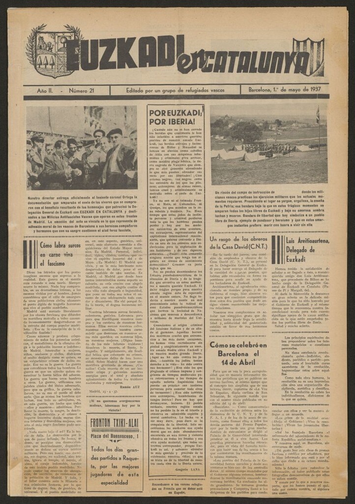 Miniatura de Euzkadi en Catalunya del 1 de mayo de 1937