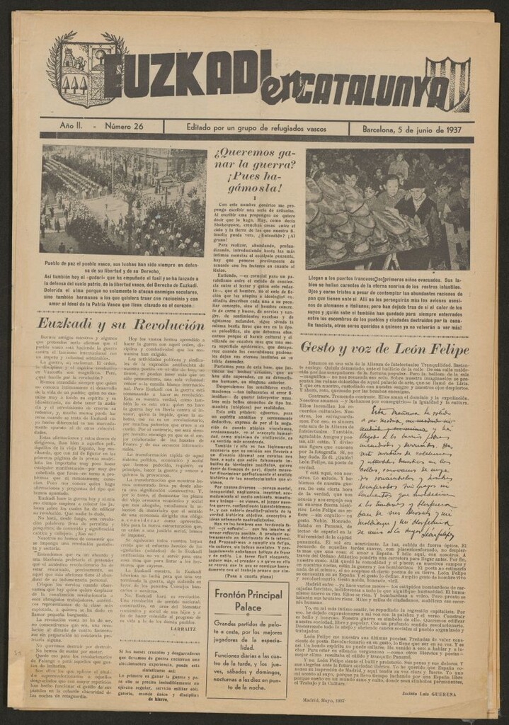 Miniatura de Euzkadi en Catalunya del 5 d e junio de 1937