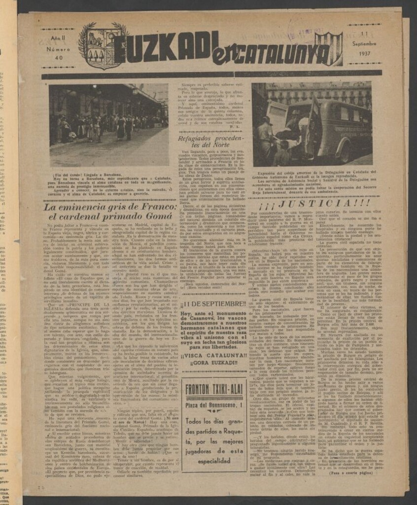 Miniatura de Euzkadi en Catalunya del 11 de septiembre de 1937