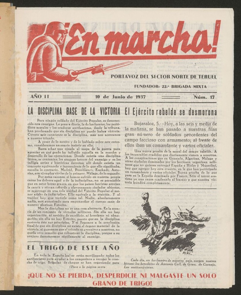 Miniatura de ¡En marcha! : portavoz de la 22 Brigada Mixta del 10 de junio de 1937